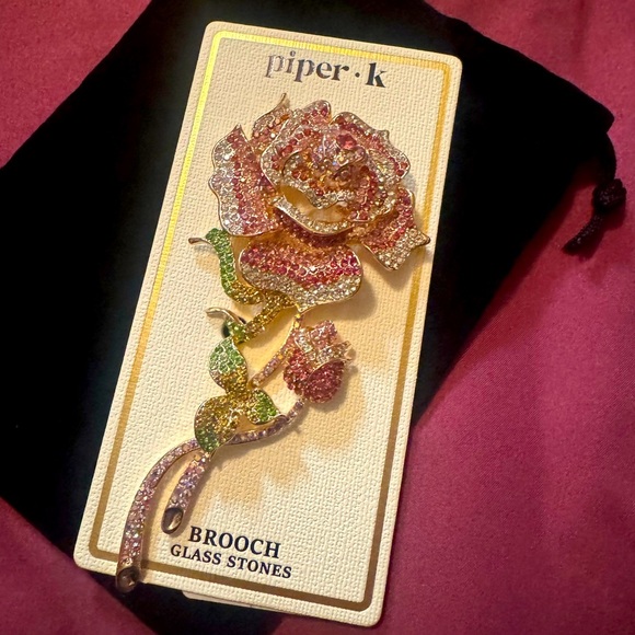 Piper•K GORGEOUS & SO FUN!Gold/Pink Floral Brooch-why wear a flower that dies?😆 - Picture 1 of 6